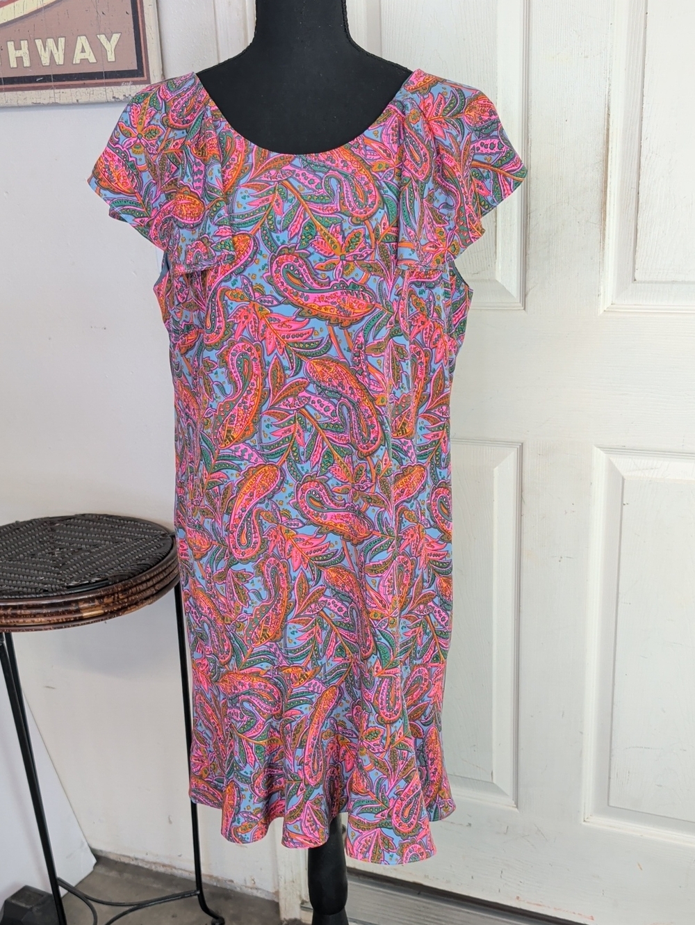 J Crew Vibrant Paisley Silk Flutter Dress Size
